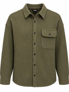 Buffalo Jeans Women’s Waffle Button Up Shirt Large Faded Sage Green NWT